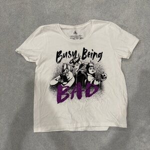 Disney White Tee with Villains Graphic